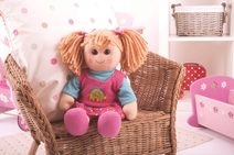 Panenka Nanynka baby textilní růžová 50cm mluví zpívá česky na baterie Zvuk PLYŠ