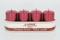 Adventní svíčky válec 40x70mm 4 ks metal červené odstíny