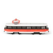 Tramvaj Tatra T3 česká kovová 16cm retro na zpětný chod v krabičce 20x8x6cm CZ design