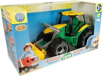 Traktor barevný volný chod set s vlečkou plast
