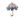 Brož s broušenými kamínky deštník, včela (1 červenozlatá deštník)