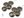 Náušnice kovové SÁRA 4 KRUHY ornamenty (1 pár) (3 hnědá)