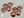 Náušnice kovové SANDRA 4 KRUHY s ornamenty (4 červená jahoda)