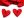 Dřevěný dekorační knoflík srdce 10ks (6 červená)