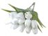 Umělé tulipány s listem 6 ks - bílá