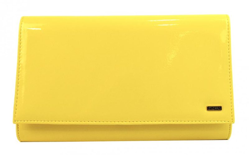 Luxusní žlutá lakovaná dámská listová kabelka / psaní SP100