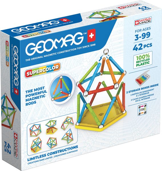 GEOMAG Supercolor Panels 42 dílků Eko magnetická STAVEBNICE