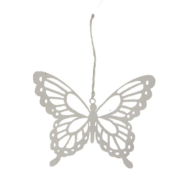 Závěsný motýl bílý K1444-01 - 19,5 x 0,1 x 14,5 cm