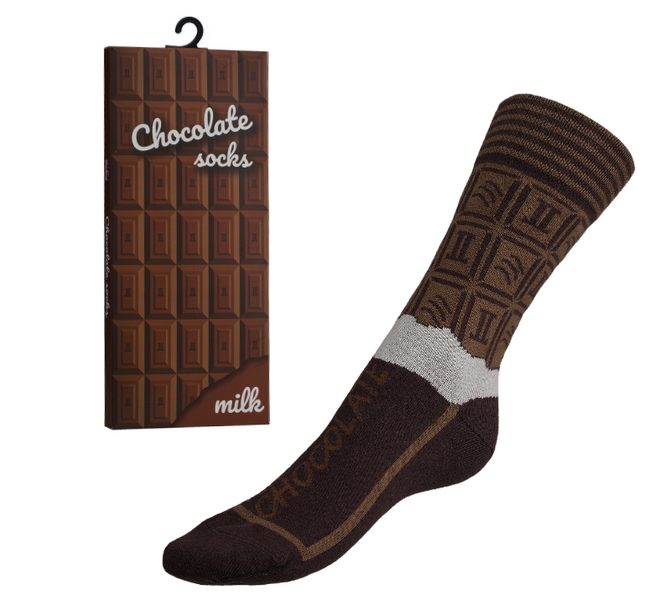 Ponožky Čokoláda v dárkovém balení - 43-46 hnědá
