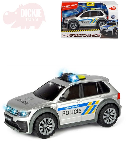 Auto Policie VW Tiguan R-Line CZ česká verze na baterie Světlo Zvuk