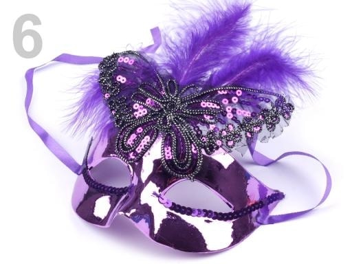 Karnevalová maska motýl s peřím