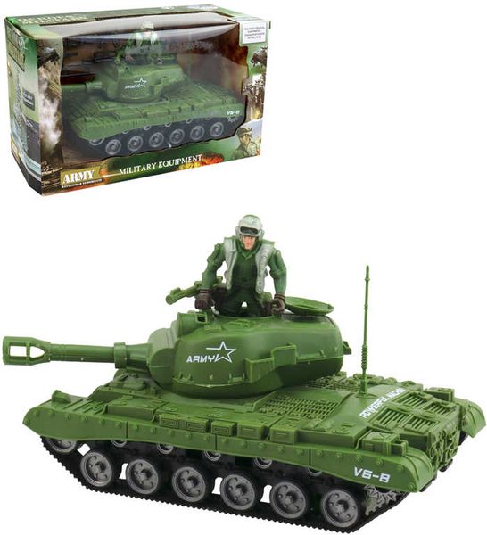 Tank obrněné vozidlo 26cm na setrvačník set s figurkou a doplňky plast