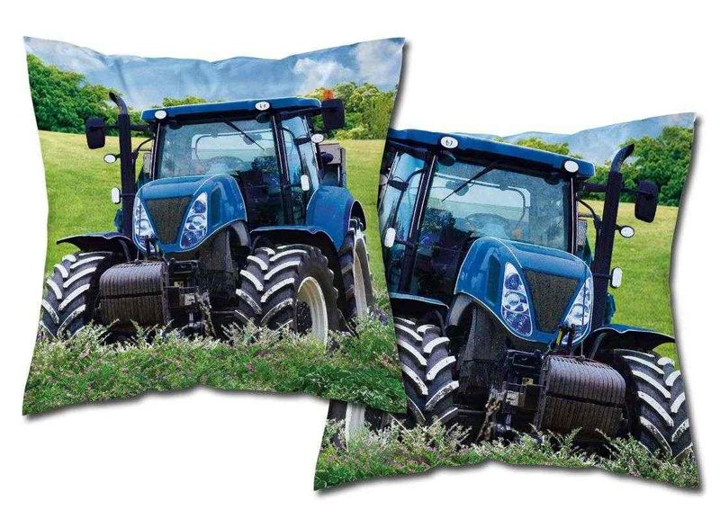 Povlak na polštářek Traktor blue svítící Bavlna, 40/40 cm