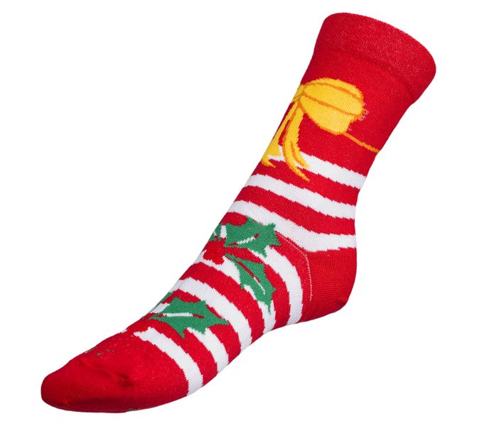 Ponožky Vánoce 3 - 43-46 červená