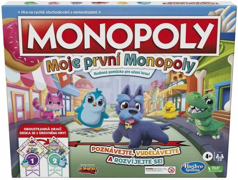 HASBRO Moje První MONOPOLY - 2v1 Verze - Společenská Hra pro Rodinu