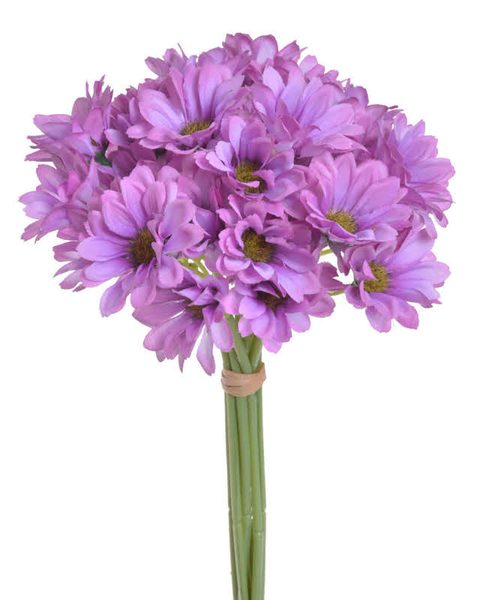 Umělá kytice kopretin 9 stonků - fialovorůžová