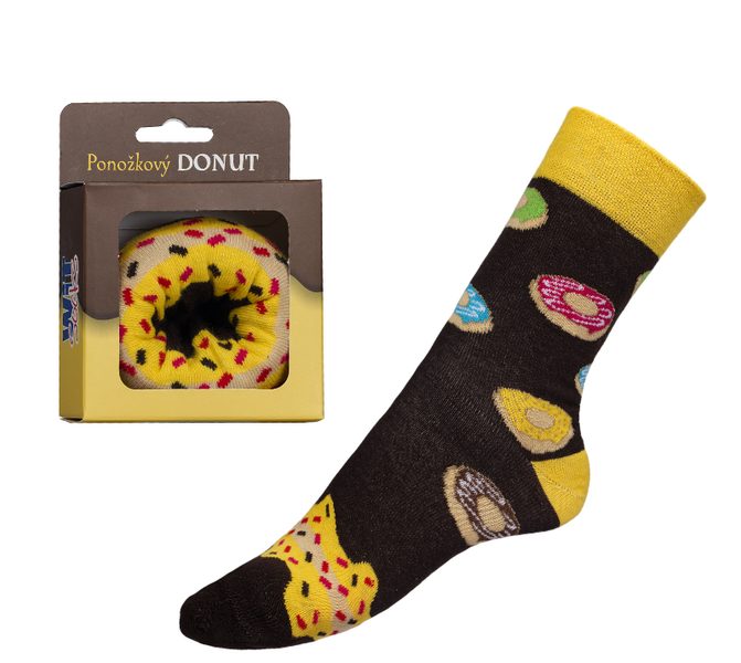 Ponožky Donut v dárkové balení - 39-42 černá