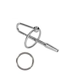 Ouch! Urethral Sounding Metal Plug with Ring