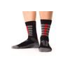 Summer trekking socks with molecules of silver gray-green gray-red