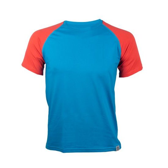 Man's T-shirt nanosilver CLASSIC COMBI with short sleeves blue/red