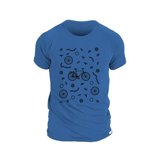 Man´s T-shirt nanosilver CLASSIC imprited BIKE royal blue