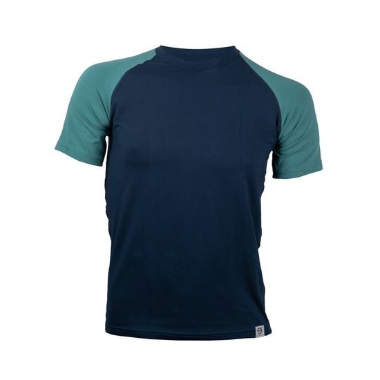 Man's T-shirt nanosilver CLASSIC COMBI with short sleeves dark blue/emerald