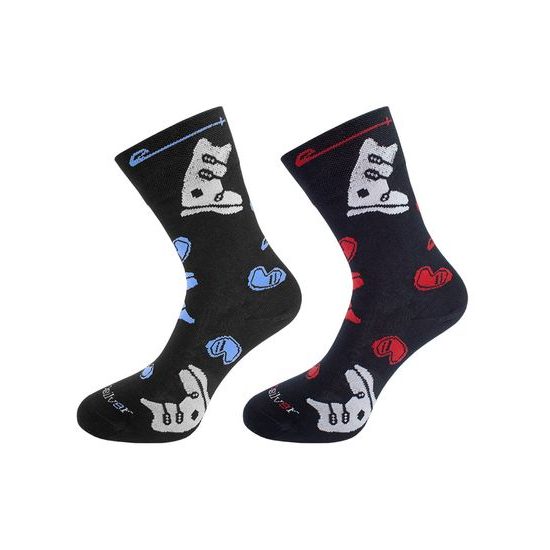 Formal socks with pattern and silver SKI - big theme