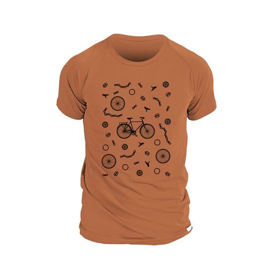 Man´s T-shirt nanosilver CLASSIC imprited BIKE brown