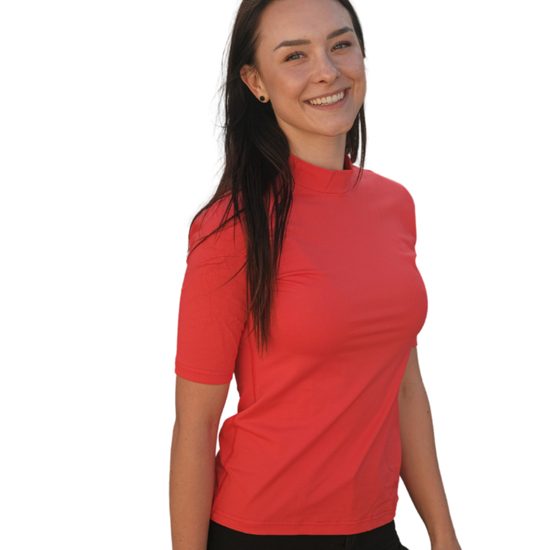 Woman´s T-shirt with stand-up collar nanosilver CLASSIC