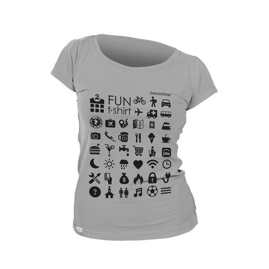 Woman´s speaking T-shirt TRAVEL  grey