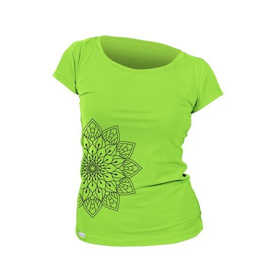 Woman´s T-shirt nanosilver CLASSIC imprinted FLORAL  green