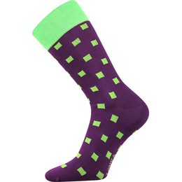 Ponožky Lonka Wearel 002 fialové+zelená kostka