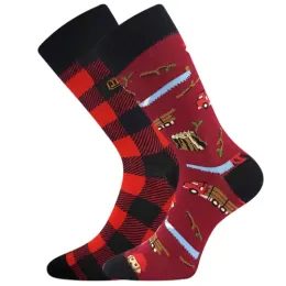 Ponožky Lonka Doble vínové - dřevorubec