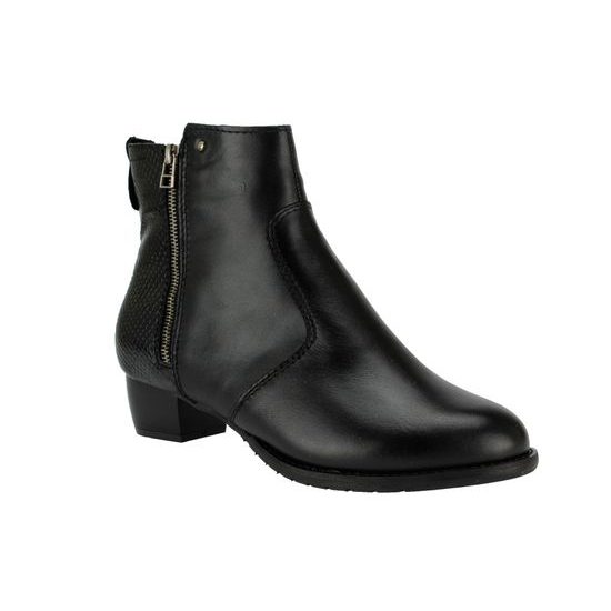 Nadměrné kotníkové boty De Plus černé 9596-K-4006 - black F-382 leather