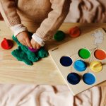 Učenie farieb, drevená hračka, dúha