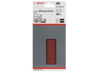 10x Brusný papír do vibrační brusky Bosch C430, 93x186mm, zr.40, 8 otvorů (2608605302)