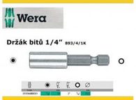 Držák bitů 1/4" Wera 899/4/1 75, magnet+kroužek, 75mm
