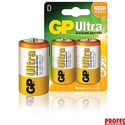 Baterie GP Ultra Alkaline R20  2ks blistr(D, velké mono)