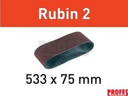 10x Brusný pás - brusivo pro pásovou brusku Festool BS 75 (Festool Rubin 2 L533X 75-P80 RU2/10) 533x75mm, zr. 80 (499157)