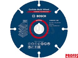 Víceúčelový karbidový řezný kotouč z tvrdokovu Bosch EXPERT Carbide Multi Wheel na DŘEVO, PLASTY a HŘEBÍKY do úhlové brusky 125 mm x 22.23 mm (2608901189)