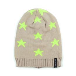 Čepice beanie s hvězdičkami béžová