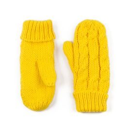 Žluté pletené palčáky