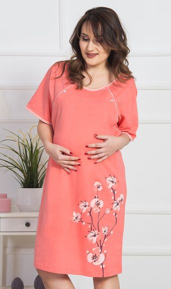 Dámská noční košile mateřská Jarmila - lososová Dámská noční košile mateřská Jarmila - lososová