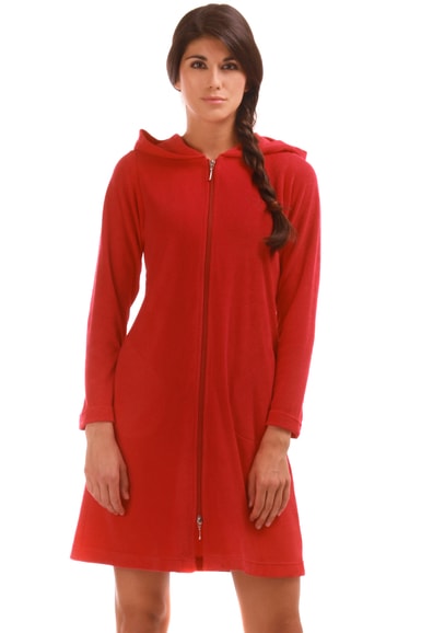 Župan na zip VESTIS Bari 38643551 3/4 s kapucí červený Župan na zip VESTIS Bari 38643551 3/4 s kapucí červený