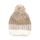 Dvoubarevná čepice s bambulí světle béžová