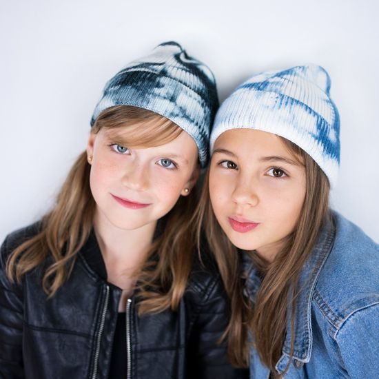 Zimní čepice pro děti černo-bílá
