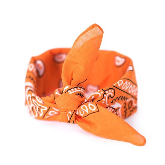 Oranžový šátek do vlasů pin-up bandana