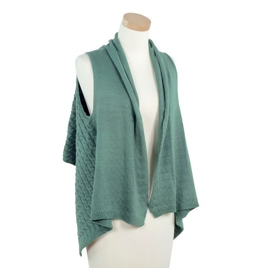 Módní pletená vesta mátově zelená
