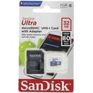 SANDISK ULTRA MICROSDHC 32GB 80MB/S + ADAPTÉR