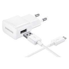 EP-TA20EWE + ECB-DU4EWE Samsung microUSB Cestovní dobíječ White (Bulk)